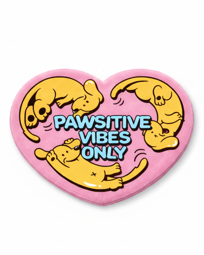 Pink "Pawsitive Vibes Only" Rug