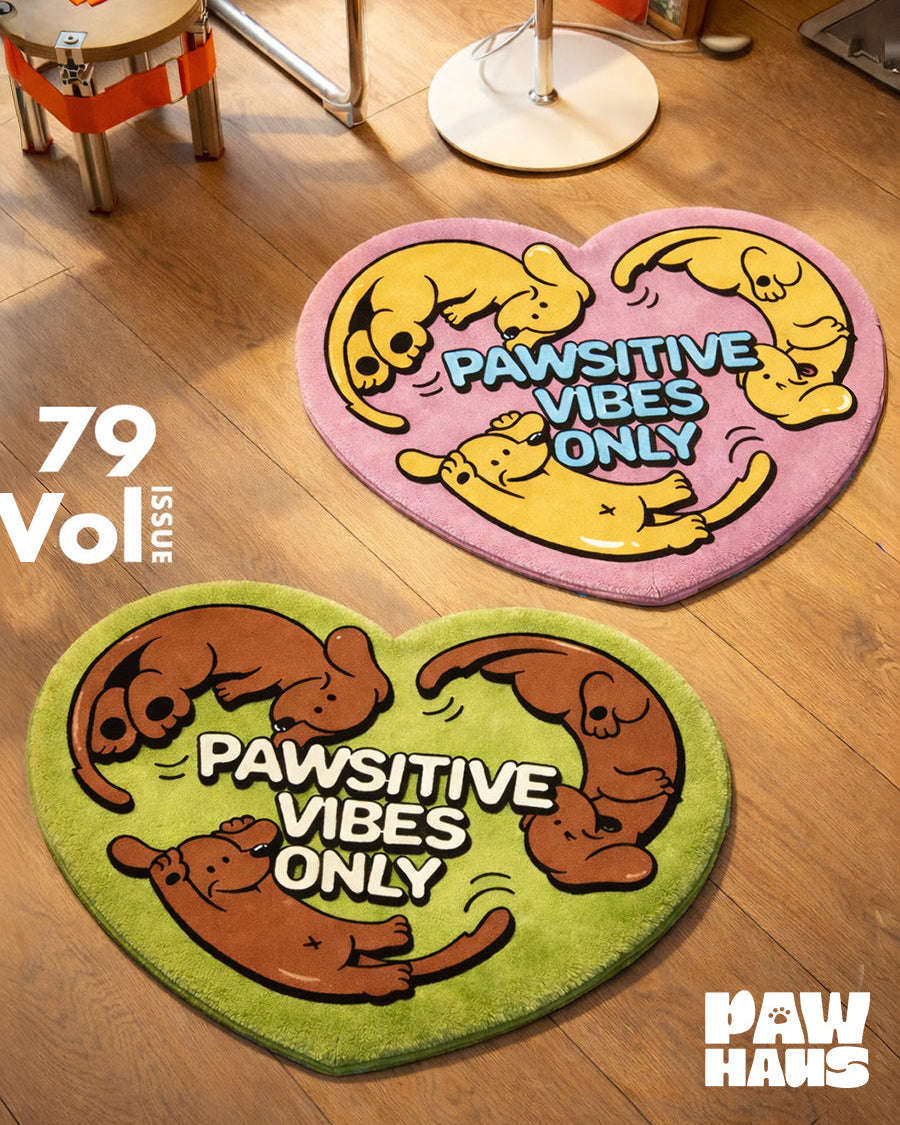 Green "Pawsitive Vibes Only" Rug